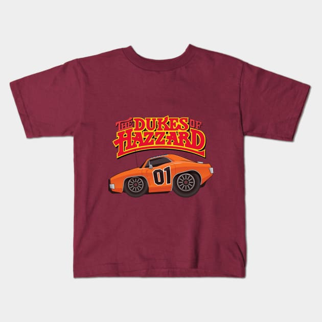 The Dukes of Hazzard caricatura Kids T-Shirt by w.d.roswell